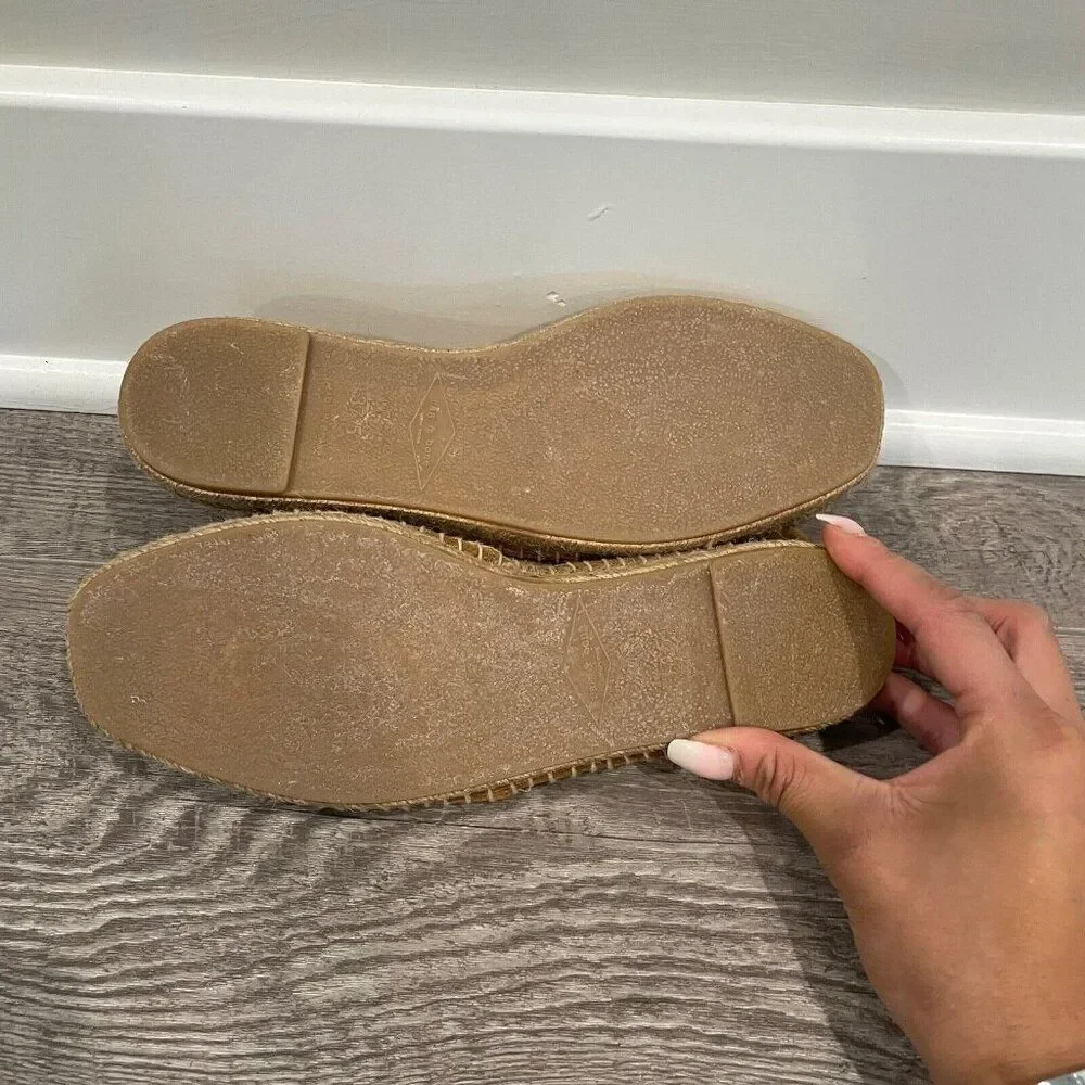 Rag & Bone Espadrilles Flats Womens 7 Brown Edie Embossed‎ Suede